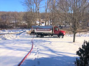 Oil truck in the winter